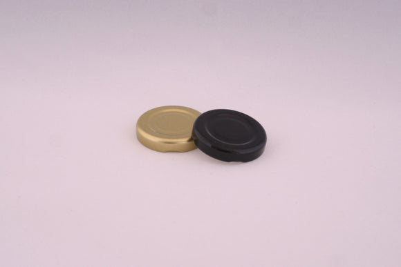 43mm Metal Twist Cap, Black, Gold