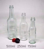 Bottle, 150ml Round Glass, Liquid Food, 28mm screw finish, 40 per pack, includes cap