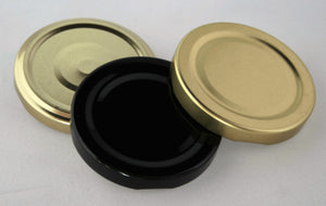 63mm Metal Twist Cap, Black, Gold, Gold Pop Button
